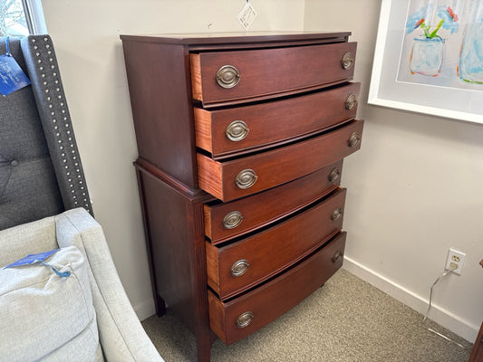 Mahogany 6 Drawer Chest on Chest