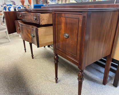 Mahogany Serpentine Front Sideboard on Reeded Column Legs