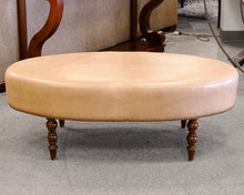 A. Rubin Oval Leather Ottoman