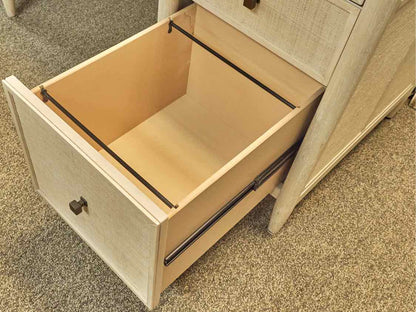 Riverside Maren Executive Desk in White Sands Finish