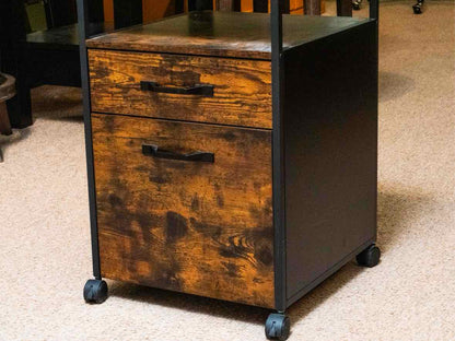 Rustic Finish 1 Drawer File Cabinet