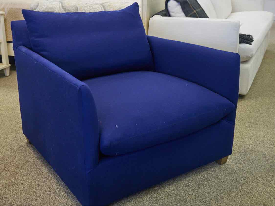Lee Furniture Navy Blue Sail Cloth Upholstered Chair