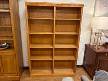 Double Wide Oak Bookcase
