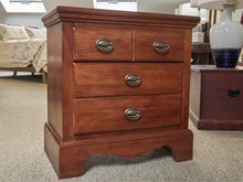 Pair of Cherry Finish Two Drawer Nightstands