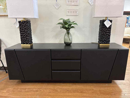 Contemporary Black 3-Drawer Console