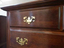 Cherry 7 Drawer Dresser with Gold Hardware