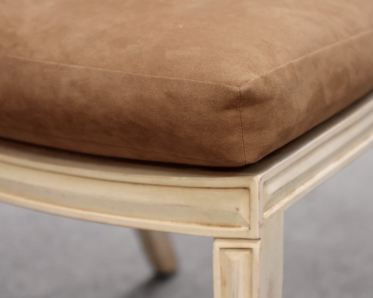 Set of 4 Distressed Cream Dining Chairs