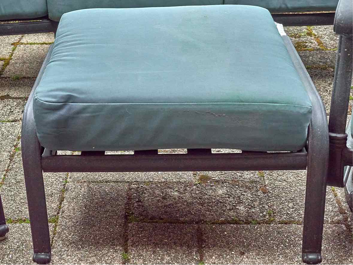 Black Cast Aluminum Outdoor Sofa & 2 Chair & Ottoman  Set