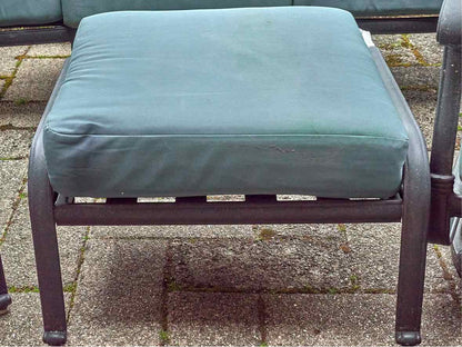 Black Cast Aluminum Outdoor Sofa & 2 Chair & Ottoman  Set