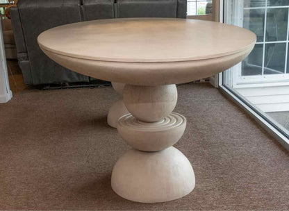 Anthropologie 'Sonali' Grey Washed Finish Double Pedestal Dining Table