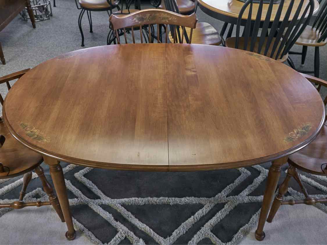 Hitchcock Maple Oval Table & 6 Chair Set