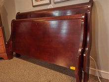 Cherry Sleigh Queen Bed with Wood Rails