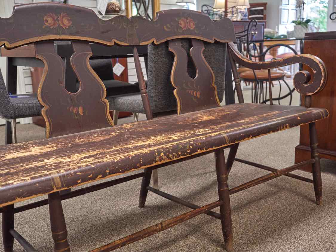 Black Rustic Antique Bench