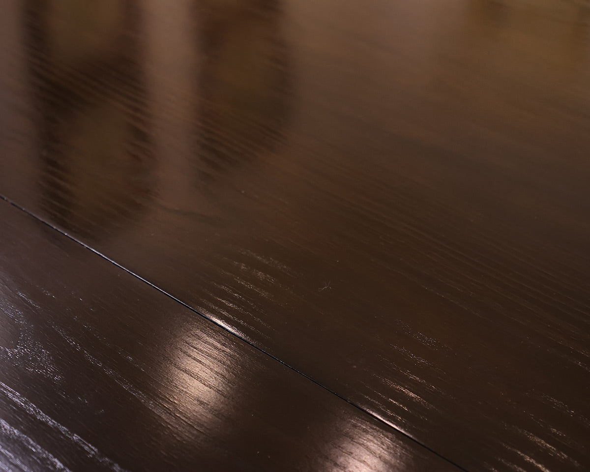 McGuire Dining Table Espresso Finish. Two Leaves/Table Pads