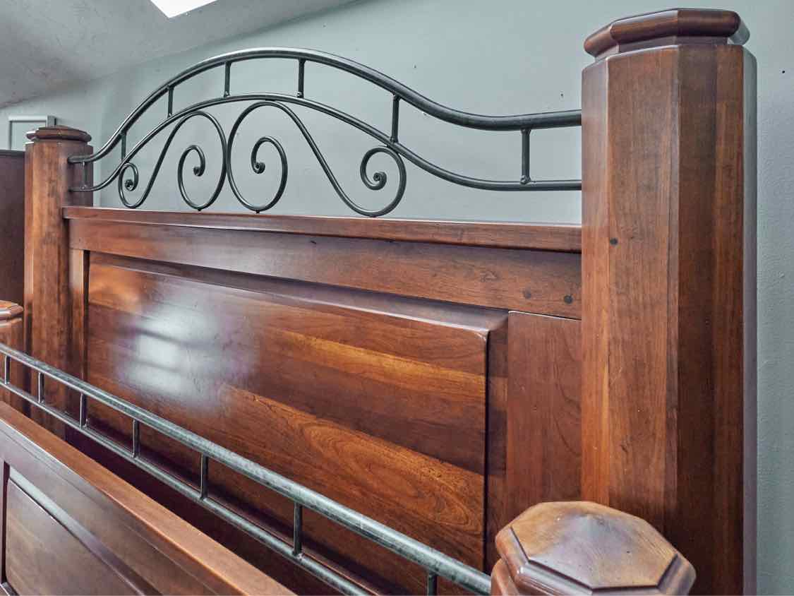 Bob Timberlake for Lexington Cherry Queen Bed W/ Metal Accents