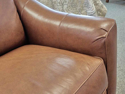 Pair of Craftmaster Saddle Brown Embossed Leather Chairs