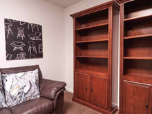 Cherry 5 Shelf 2 Door Bookcase