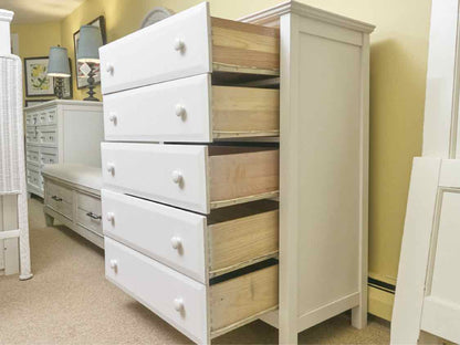 Vermont Tubbs  White Finish 5 Drawer Chest