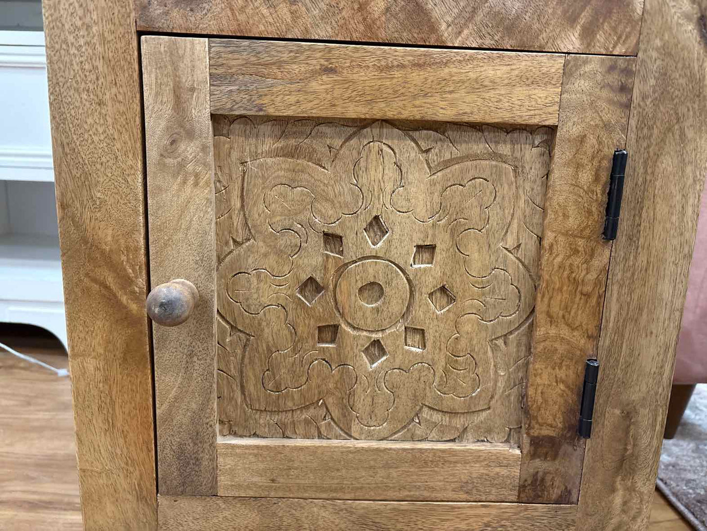 Jofran Global Archive Hand-Carved Walnut Side Table