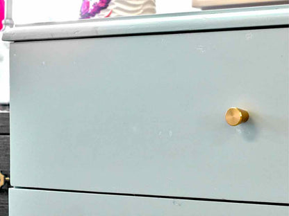 Mid-Century Style Dresser in Arctic Blue Finish with Gold Pulls