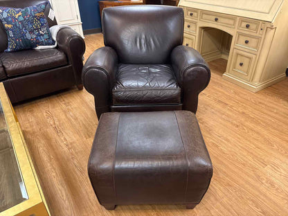 Pottery Barn 'Manhattan' Armchair and Ottoman