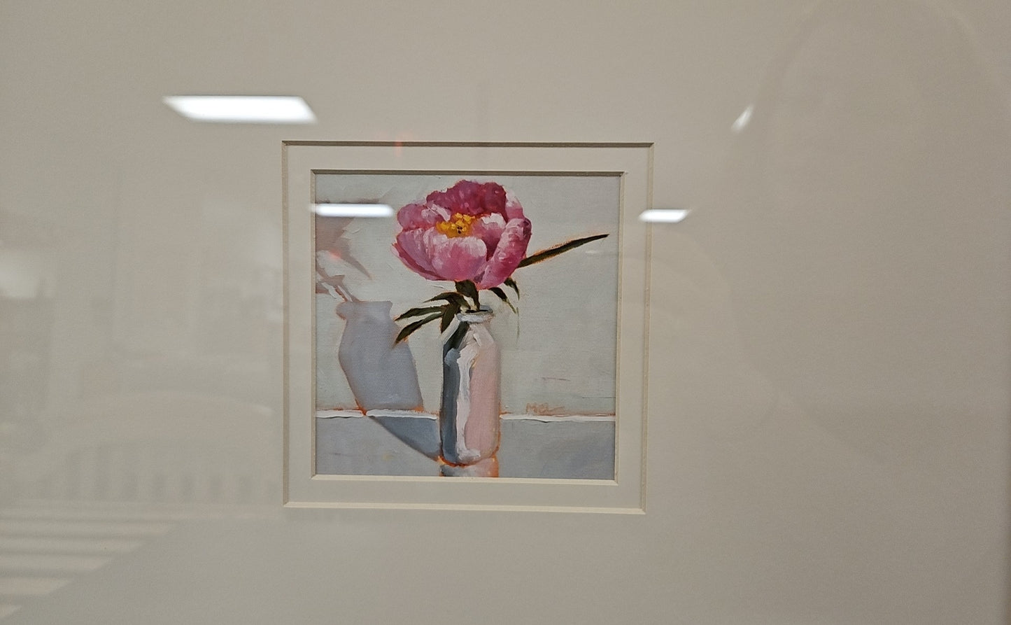 'Milk Bottle Floral C' in Champagne Frame