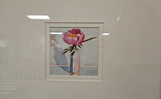 'Milk Bottle Floral C' in Champagne Frame