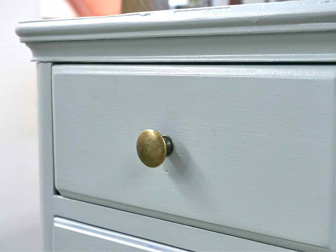 Mahogany Nightstand with Ice Blue Finish with  1 Drawer & 1 Door