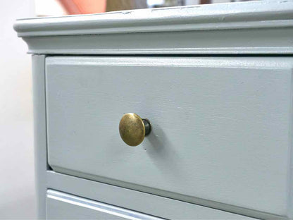 Mahogany Nightstand with Ice Blue Finish with  1 Drawer & 1 Door