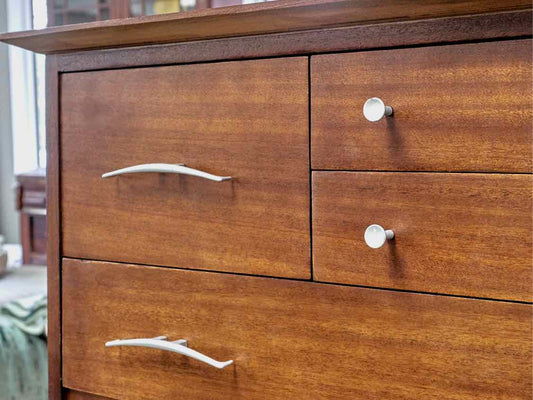 RWay  Walnut  8 Drawer  Chest with Silver Finish Hardware