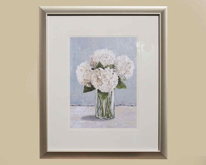 Framed Print: "Hydrangeas in Vase I"