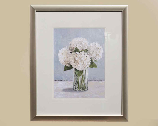 Framed Print: "Hydrangeas in Vase I"