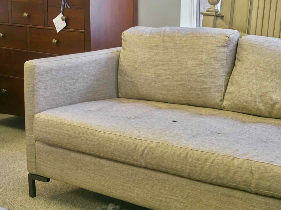 Distinctions by Klaussner Shelter Arm Sofa in Woven Wheat Fabric