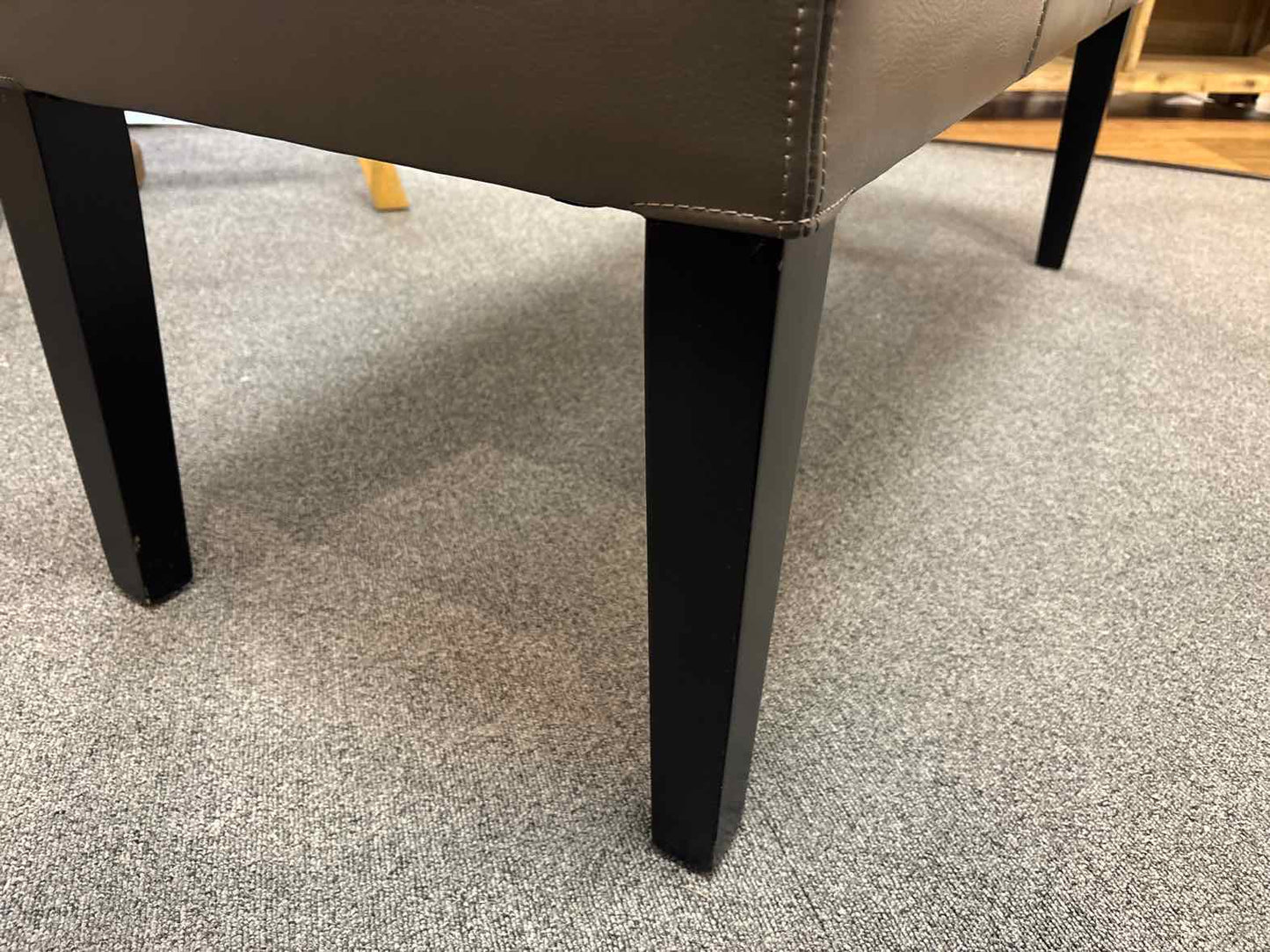 Crate & Barrel 'Lowe' Leather Bench in Smoke