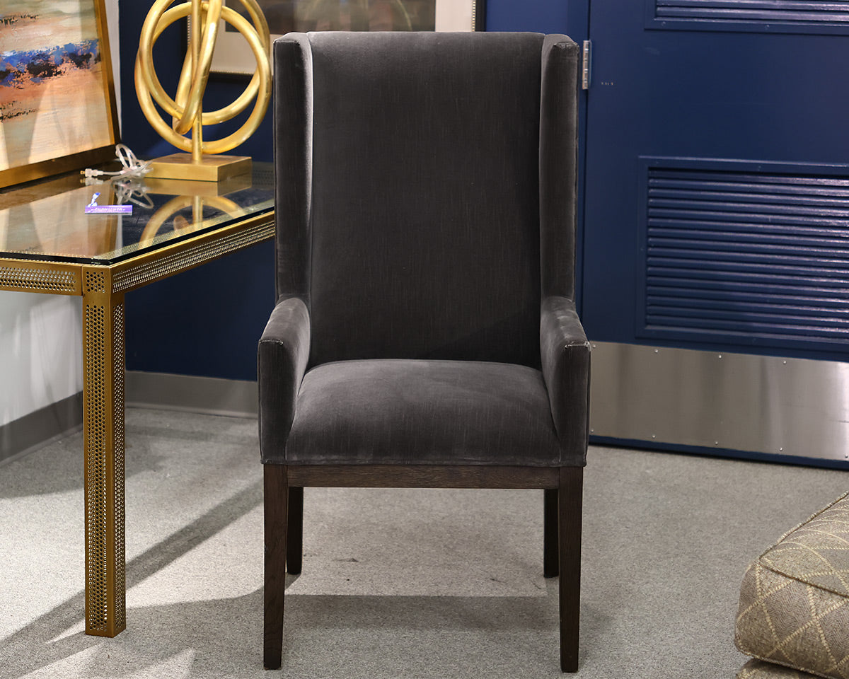 Restoration Hardware Wing Chair in Charcoal Velvet