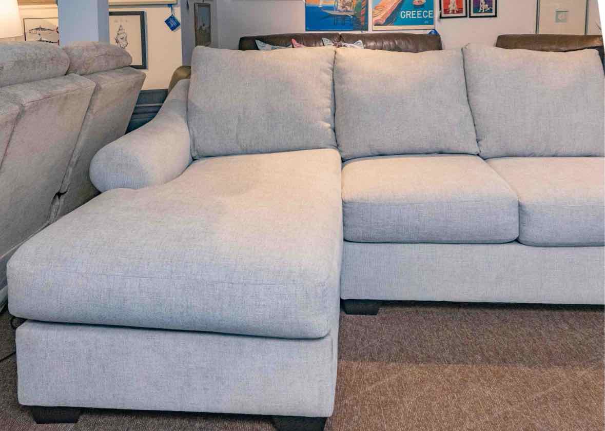 Ashley 5 Piece Cloud Grey Upholstered Sectional with Chaise
