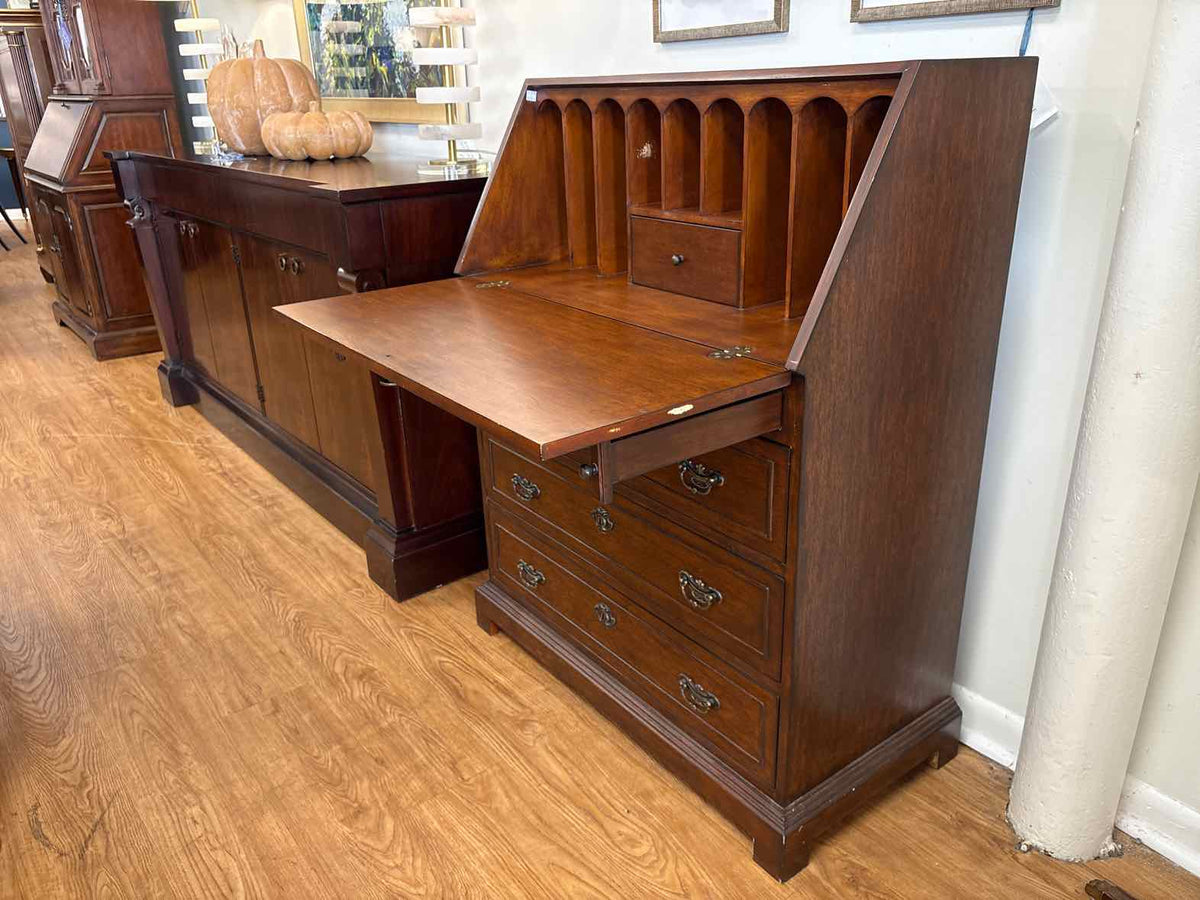 Cherry Drop Front Secretary Desk
