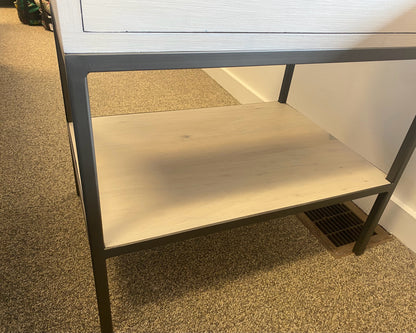 Four Hands 'Trey' Poplar Wood in Dove Finish with 1 Drawer Nightstand