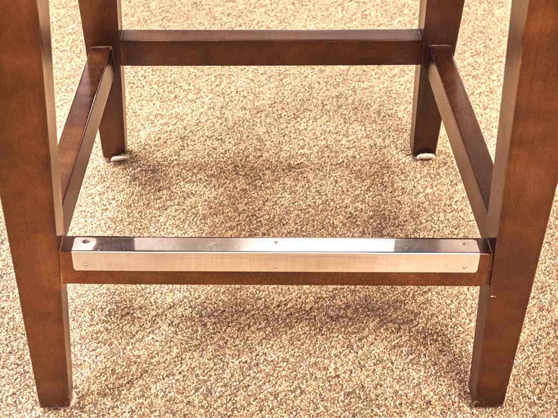 Lee Industries Counter Stool in Ivory & Grey Stripe Upholstery