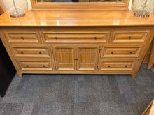 Thomasville 'Eastlake' Washed Oak Triple Dresser & Mirror
