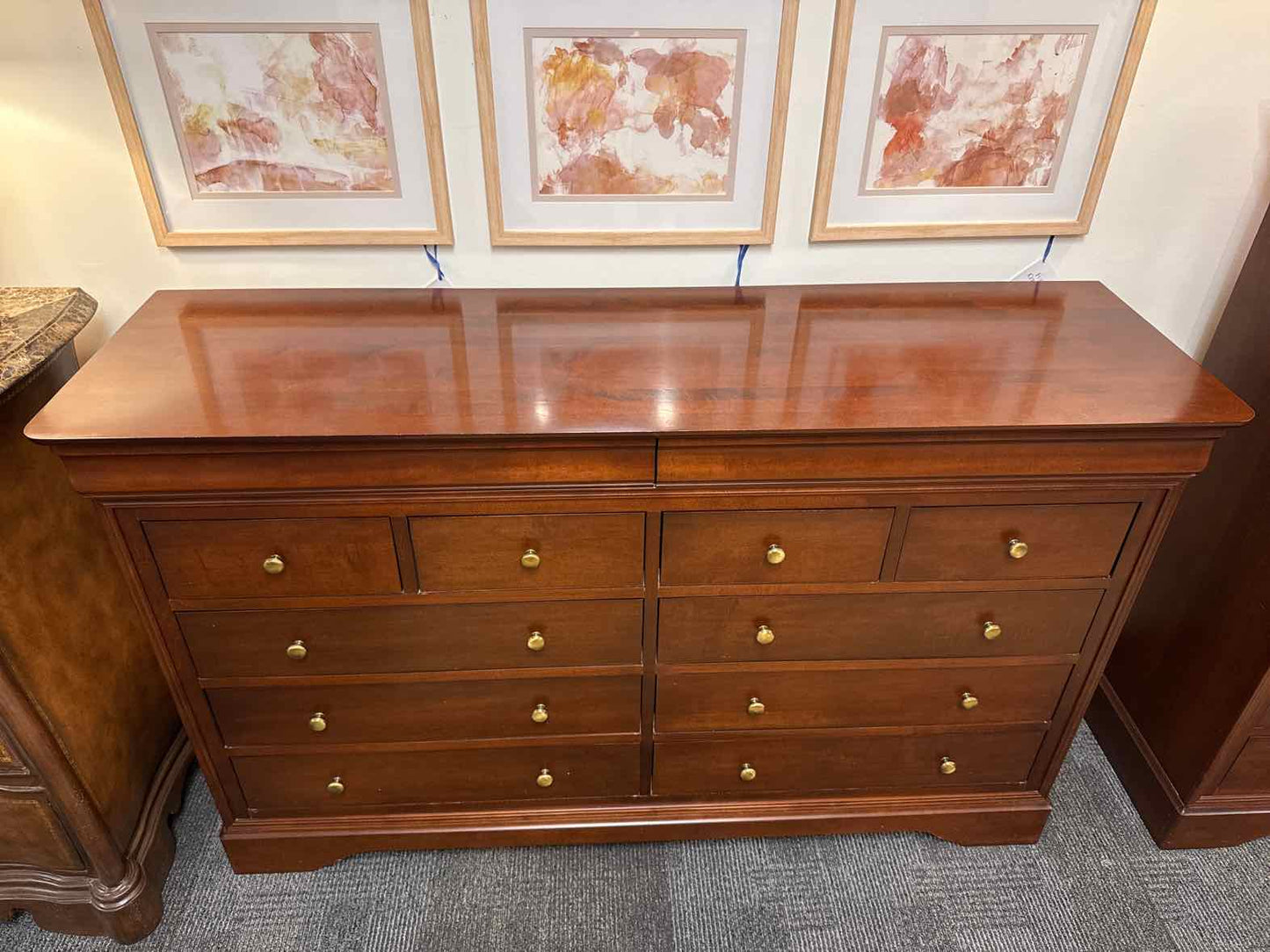 Cherry 12-Drawer Dresser