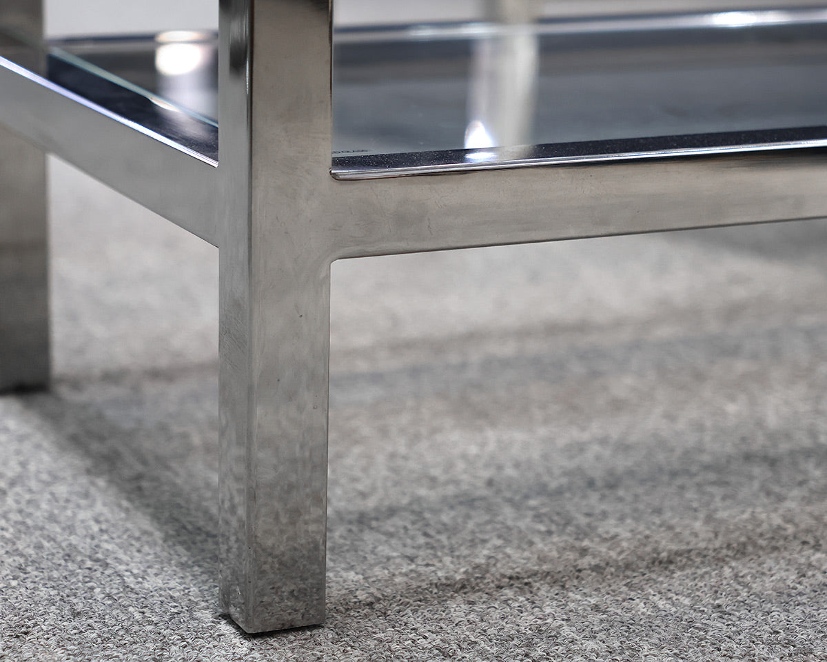 Chrome and Glass Bookcase
