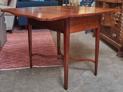Scalloped  Cherry Drop Leaf Accent Table