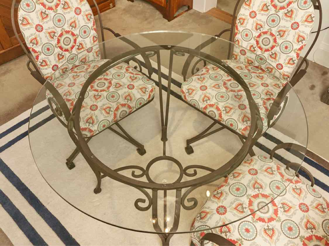 Wrought Iron Scrolled  Round Dining Set
