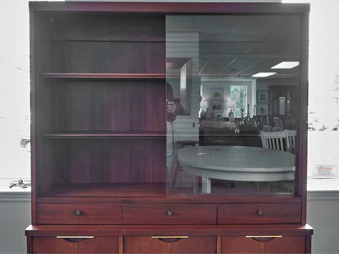 Kent Coffey Tableau Collection Mid-Century Modern China Cabinet in Walnut