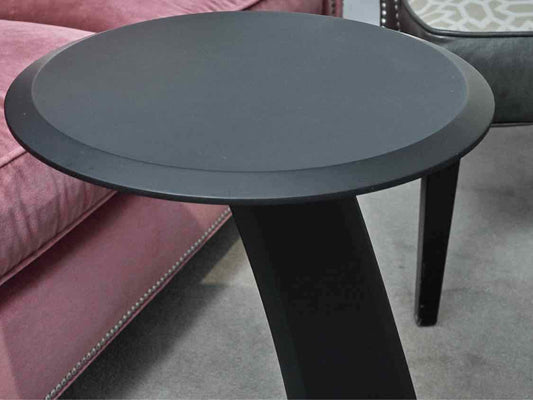 Black Finish Round Contemporary Accent Table