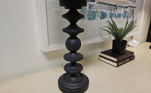 Black Base Table Lamp with Light Blue Shade