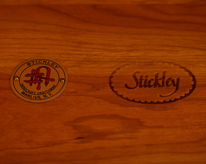 Stickley Mission Style Cherry Corner Cabinet w/ Leaded Glass Door