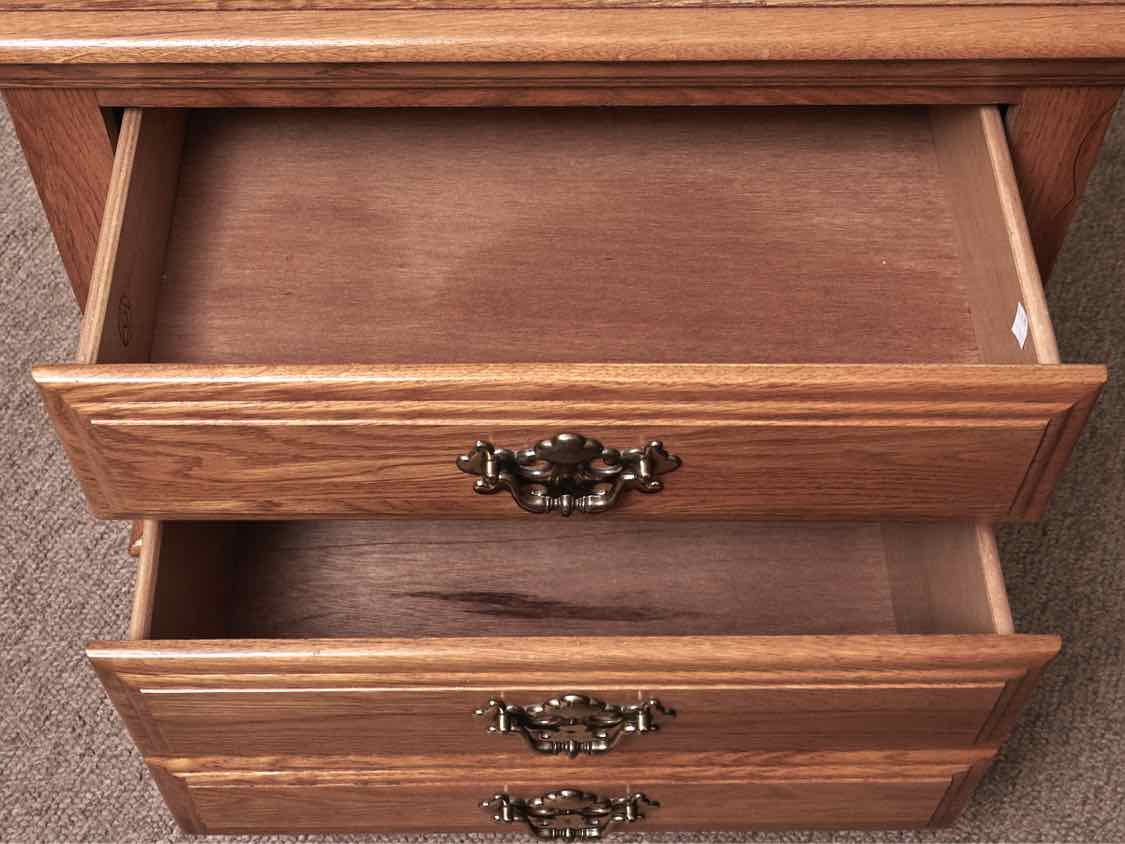 Pair of Athens Furniture Oak  2 Drawer Nightstands