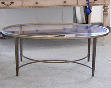 Oval Metal Patinaed Cocktail Table